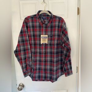29) NWT Smith’s workwear button-down collar long sleeve plaid flannel shirt